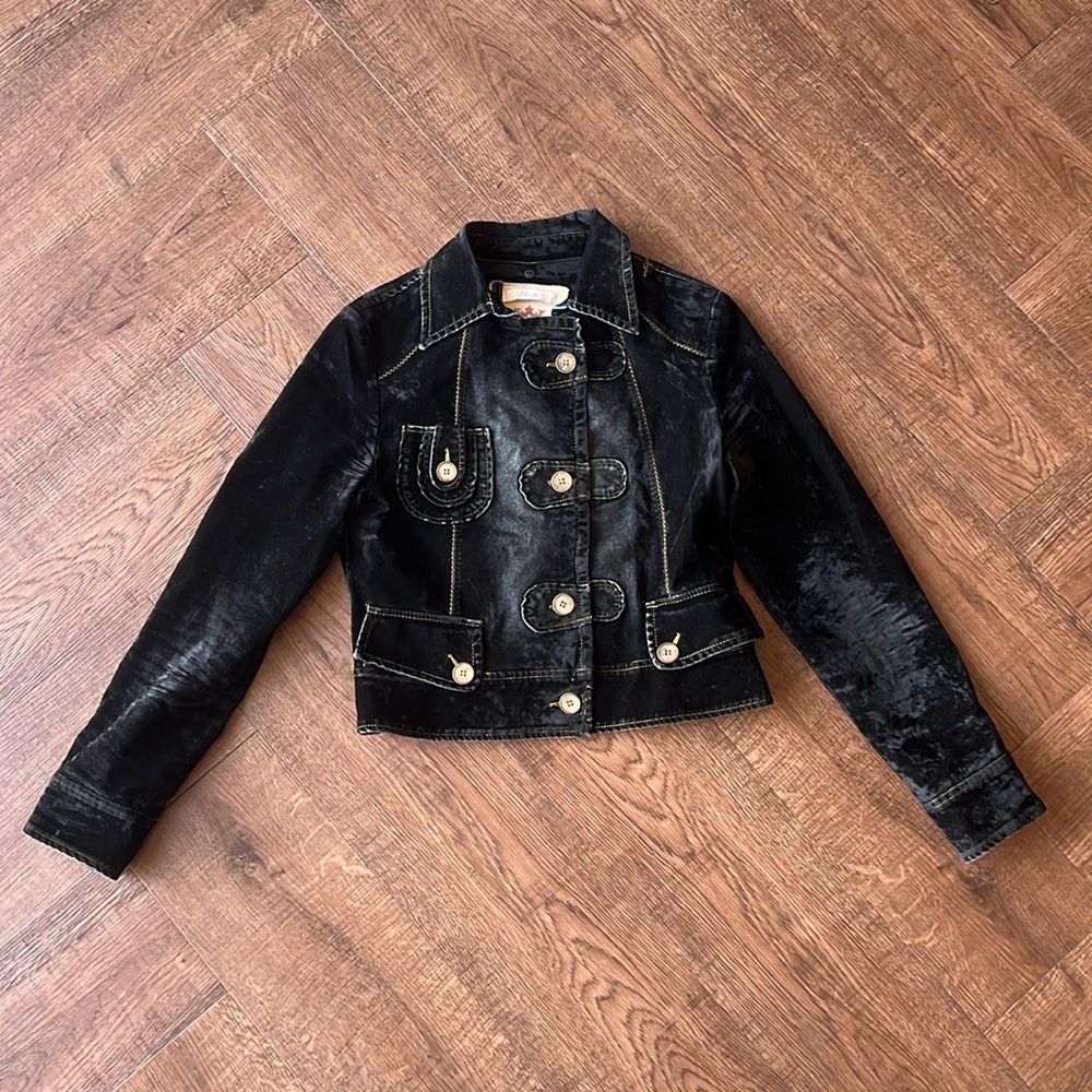 Biscote Velvet Jacket Black Sz M